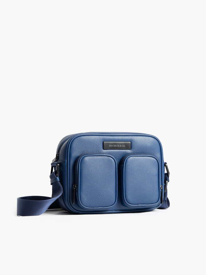 Maverick & Co. - Axis Leather Messenger #color_navy