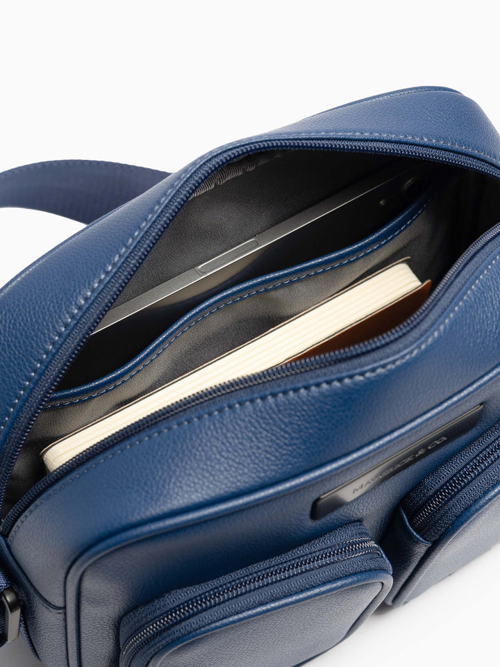 Maverick & Co. - Axis Leather Messenger #color_navy