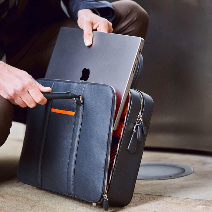 Manhattan Double-Zip Leather Briefcase