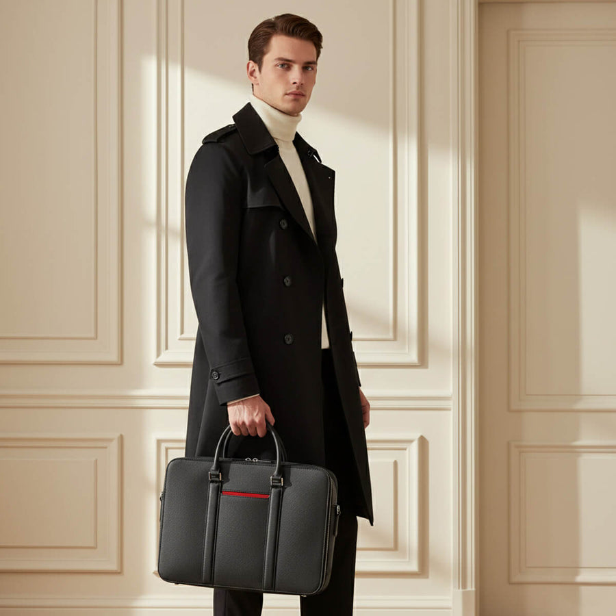Maverick & Co. - Manhattan Double-Zip Leather Briefcase