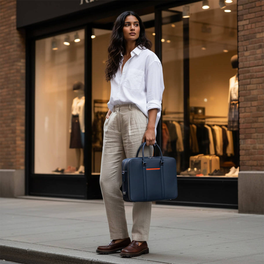 Maverick & Co. - Manhattan Double-Zip Leather Briefcase