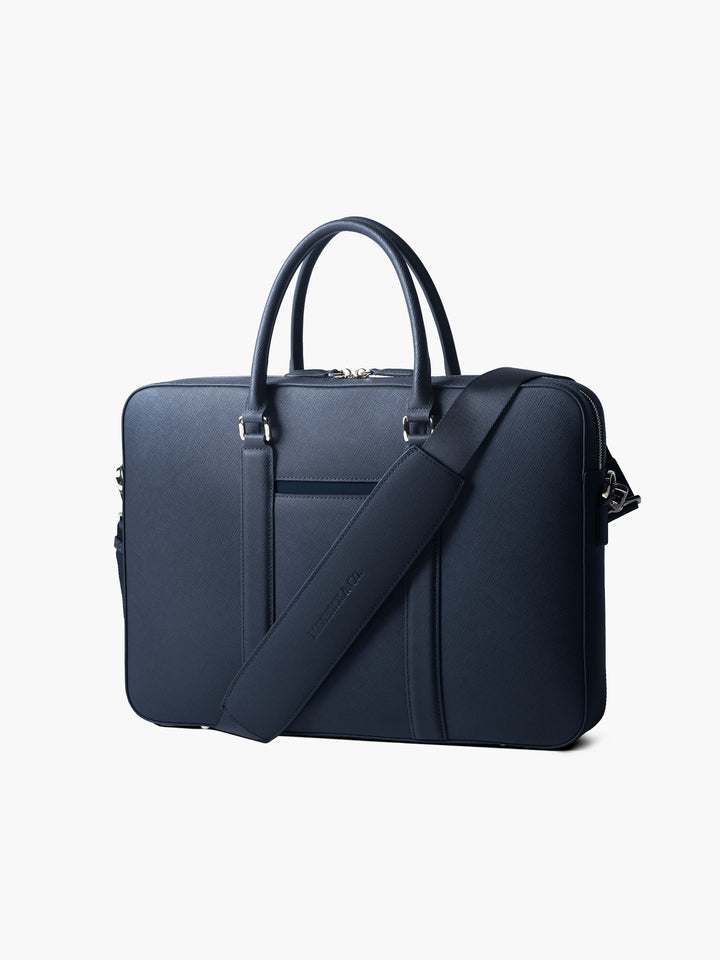 Maverick & Co. - Manhattan Monochrome Leather Briefcase #color_navy