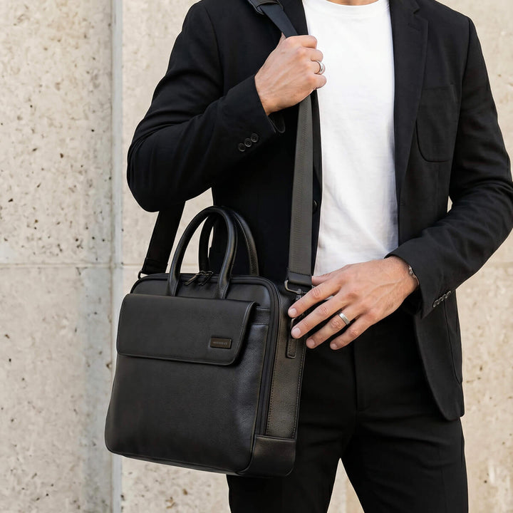 Maverick & Co. - Mercator Double-Zip Leather Briefcase