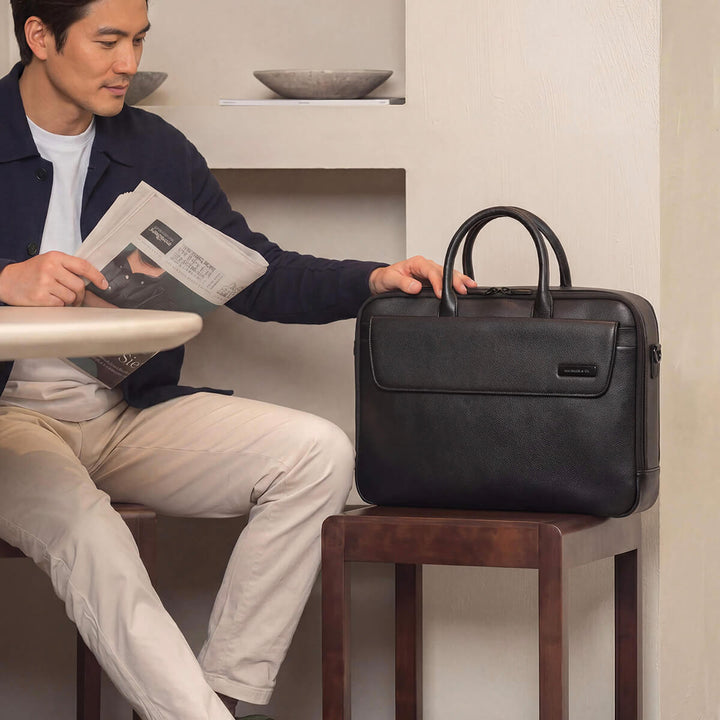 Maverick & Co. - Mercator Double-Zip Leather Briefcase