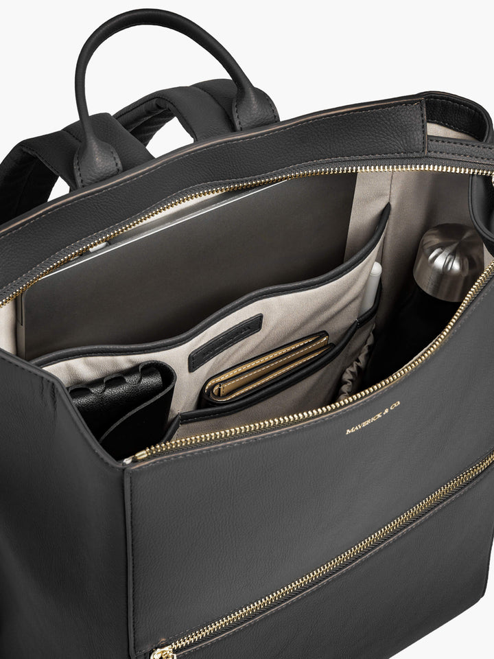 Maverick & Co. - Sonnet Leather Backpack #color_black