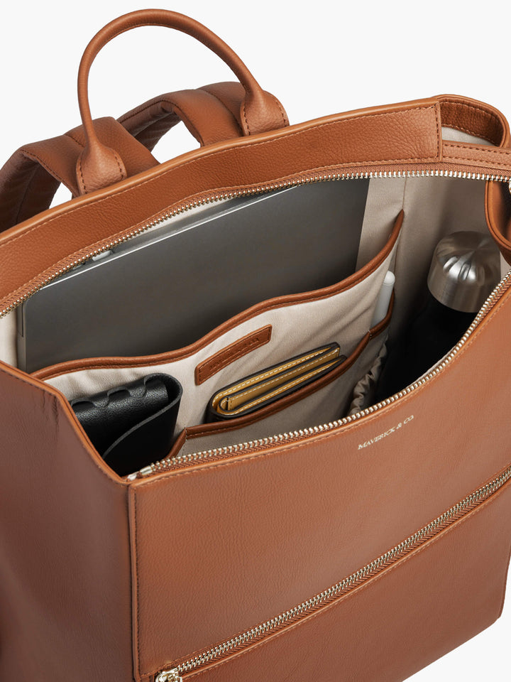 Maverick & Co. - Sonnet Leather Backpack #color_cognac