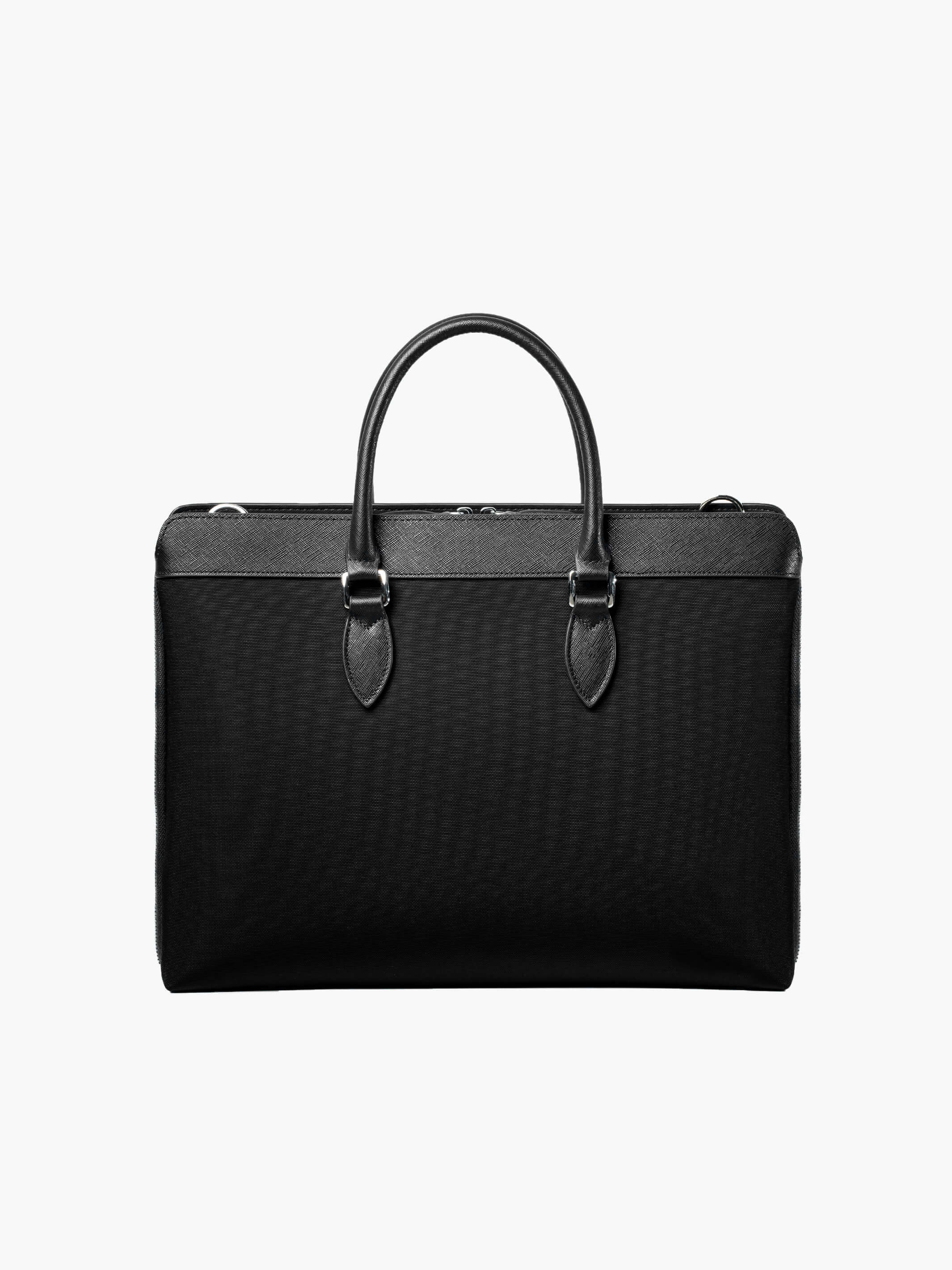 Maverick & Co. - Alpha Leather-Trimmed Briefcase#color_black