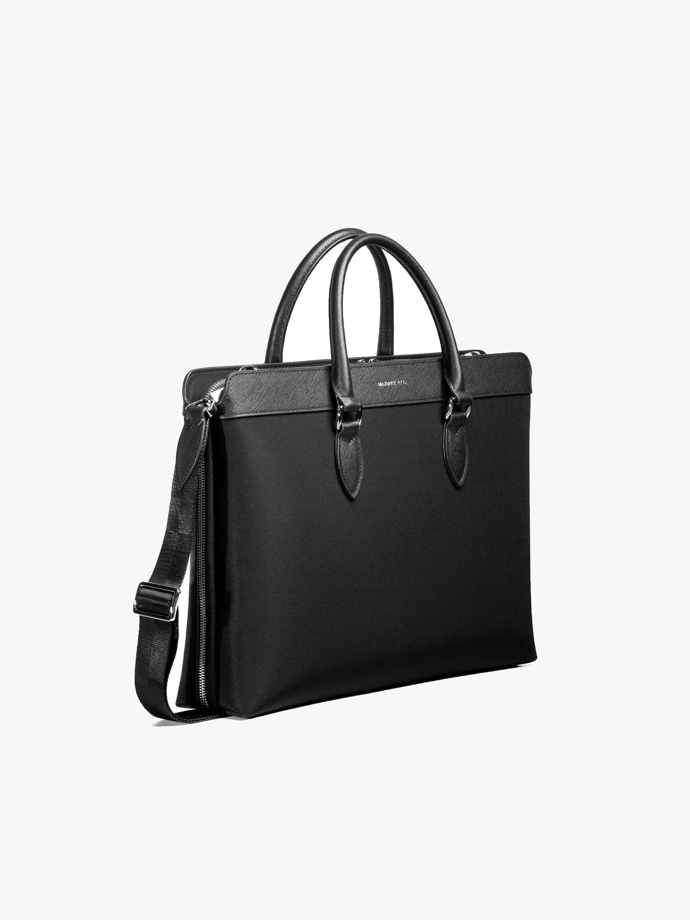 Maverick & Co. - Alpha Leather-Trimmed Briefcase#color_black