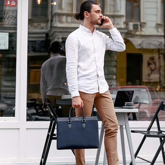 Maverick & Co. - Alpha Leather-Trimmed Briefcase