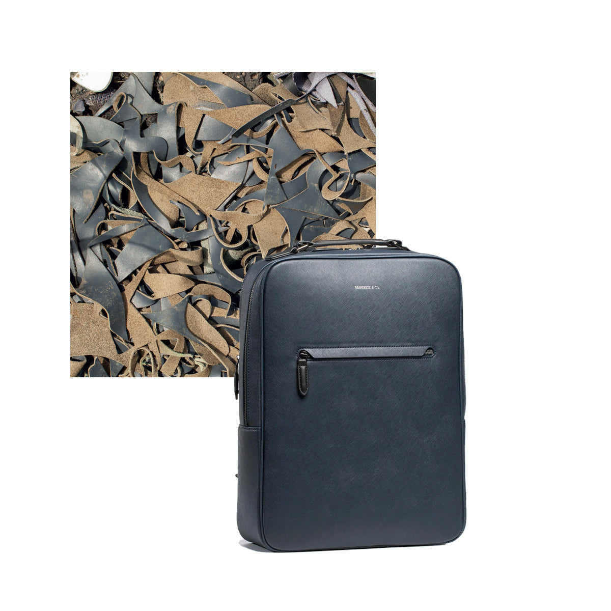 Recycled leather backpack Clearance