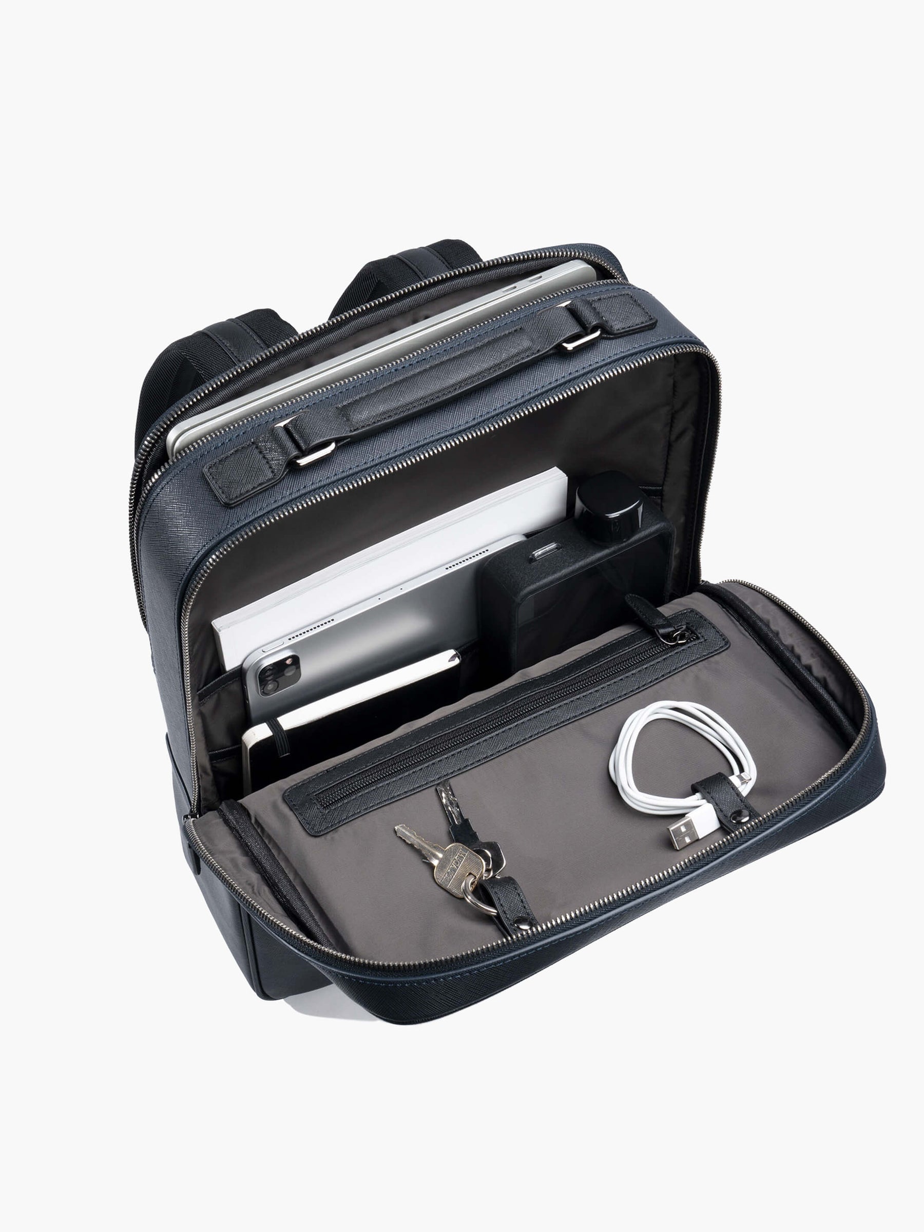 Earthen Recycled Leather Backpack-0