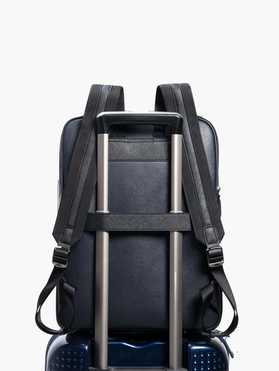 Maverick & Co. - Earthen Recycled Leather Backpack#color_navy