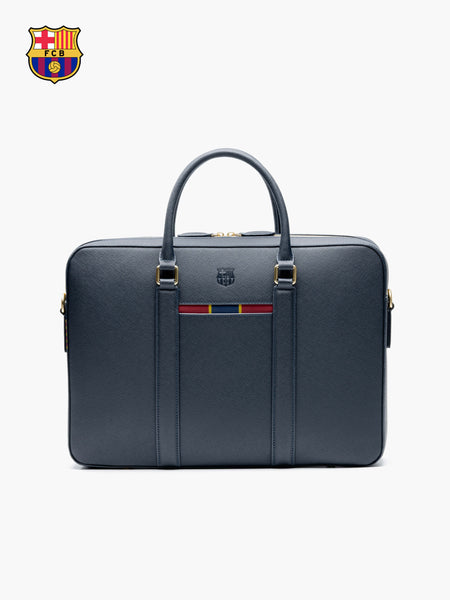 Maverick & Co. - FC Barcelona 16’ Laptop Leather Unisex Briefcase Navy