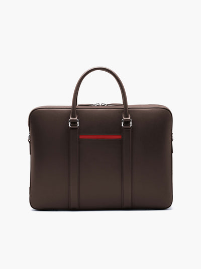 Maverick & Co. - Manhattan Deluxe Leather Briefcase #color_oud-wood
