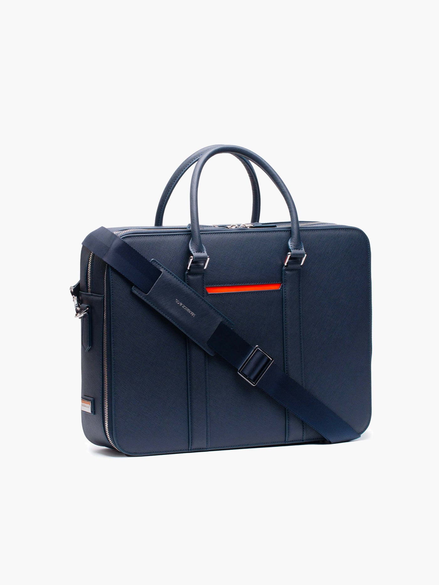 Luxury Briefcase Vegan Leather Briefcase Navy Briefcase 
