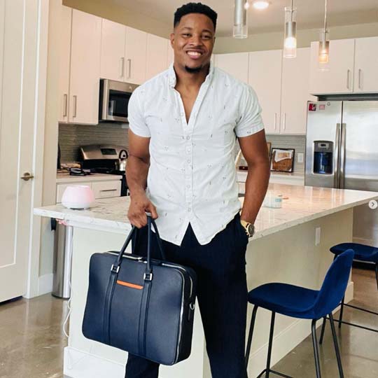 Manhattan double zip leather briefcase Clearance