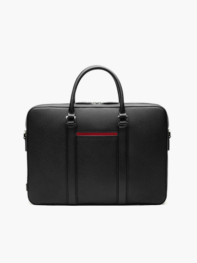 Maverick & Co. - Manhattan Leather Briefcase #color_black-racing-red