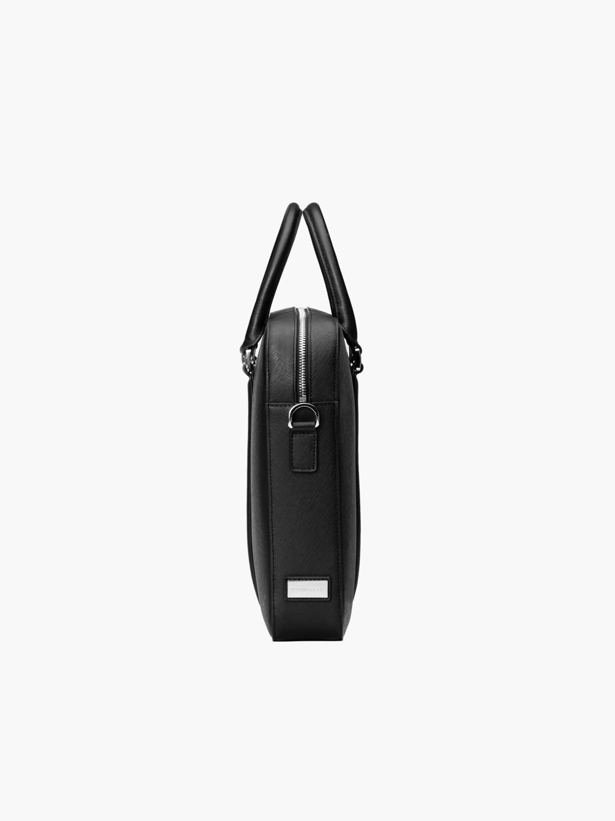 Maverick & Co. - Manhattan Leather Briefcase #color_black-racing-red