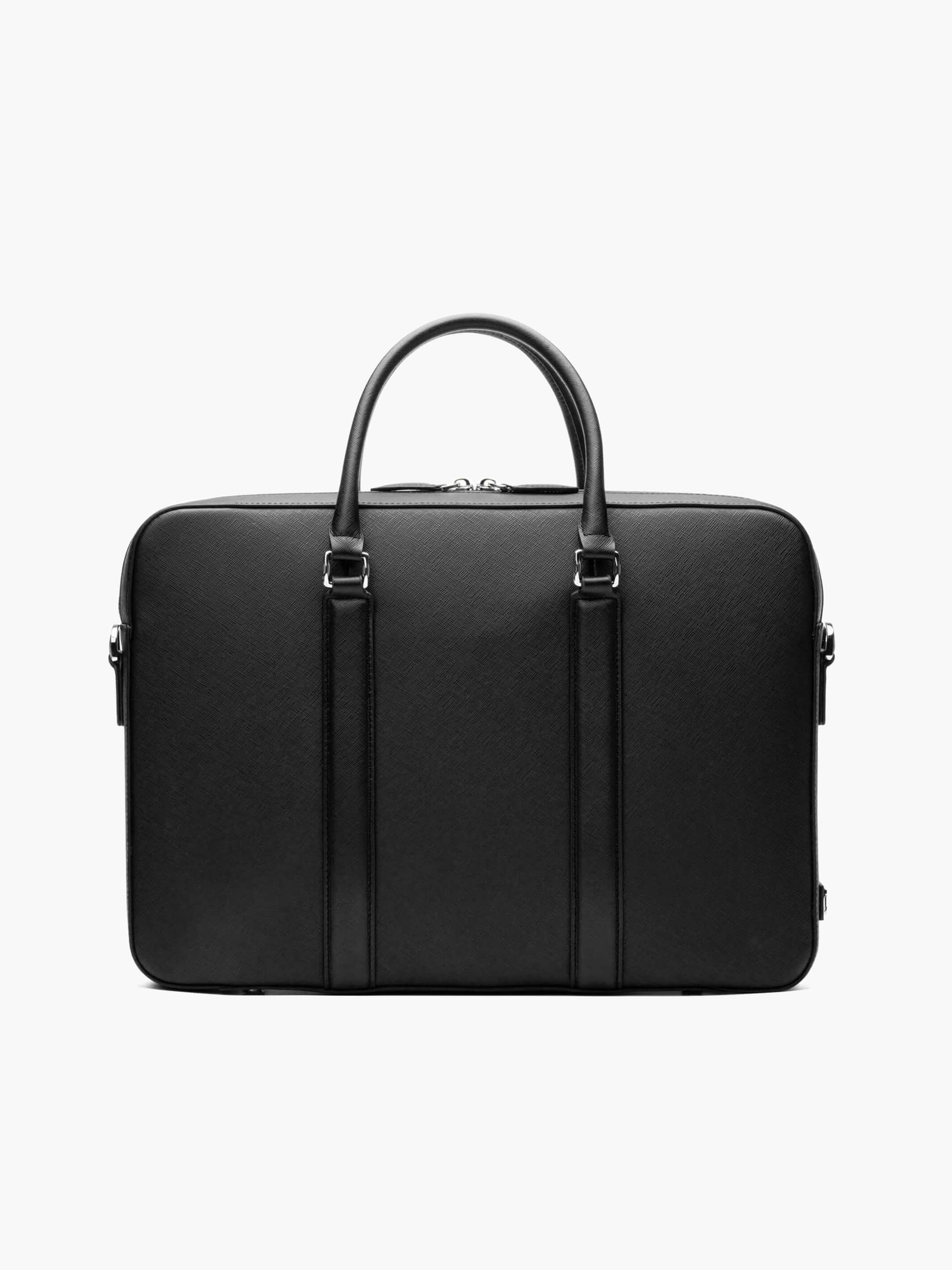 Maverick & Co. - Manhattan Leather Briefcase #color_black-racing-red