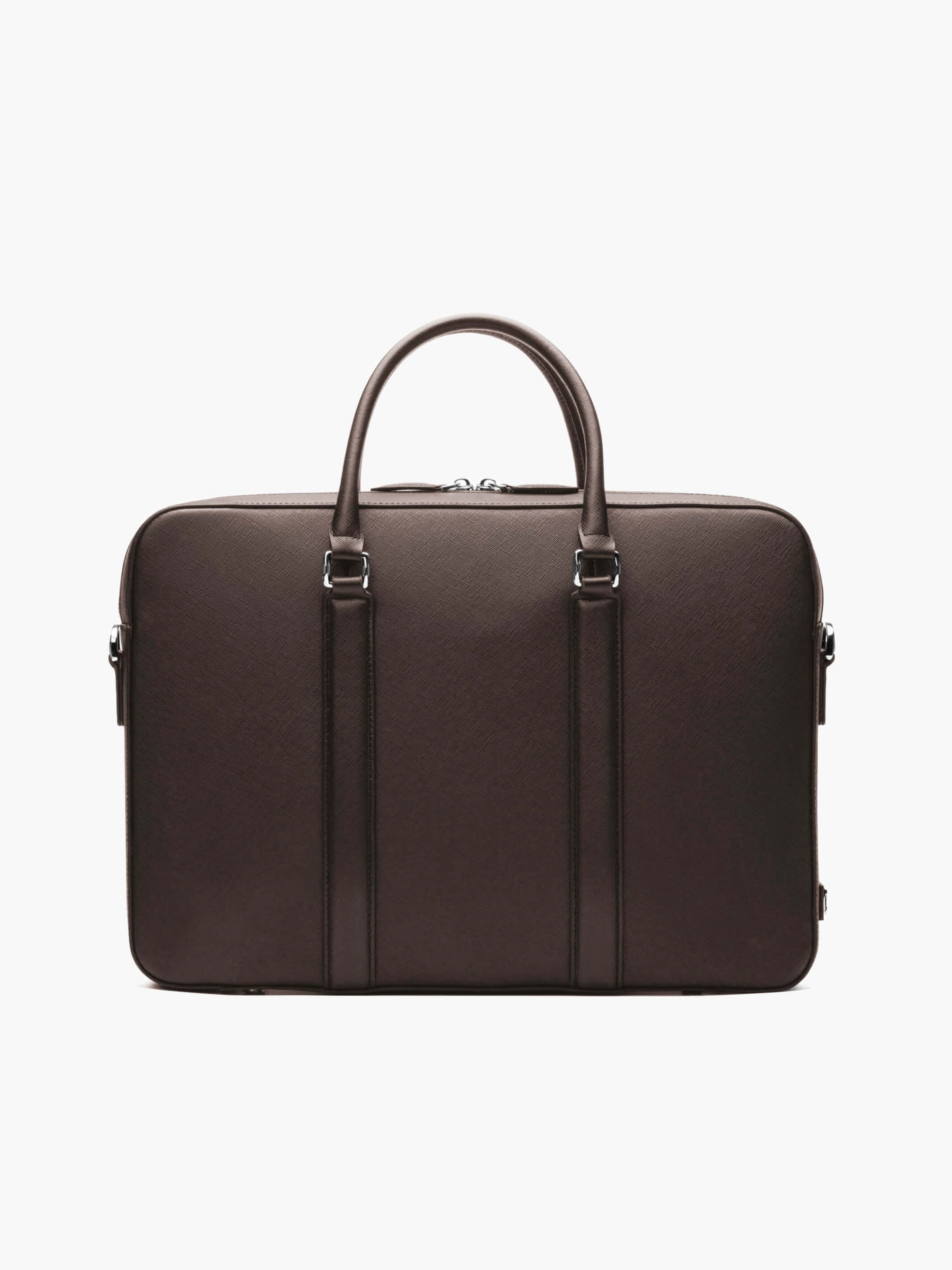Maverick & Co. - Manhattan Leather Briefcase #color_brown-racing-red