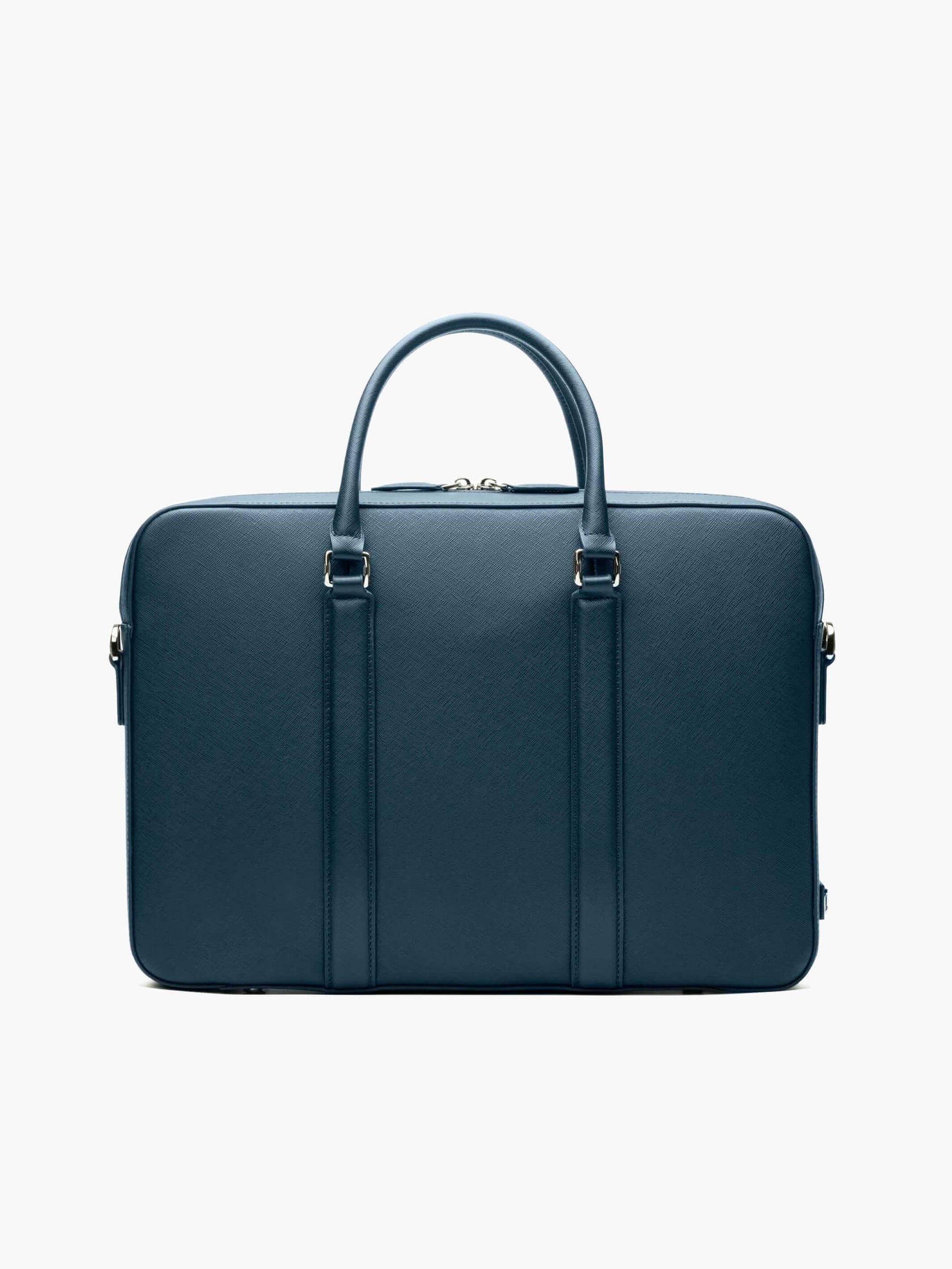 Maverick & Co. - Manhattan Leather Briefcase #color_dark-teal-tiger-orange