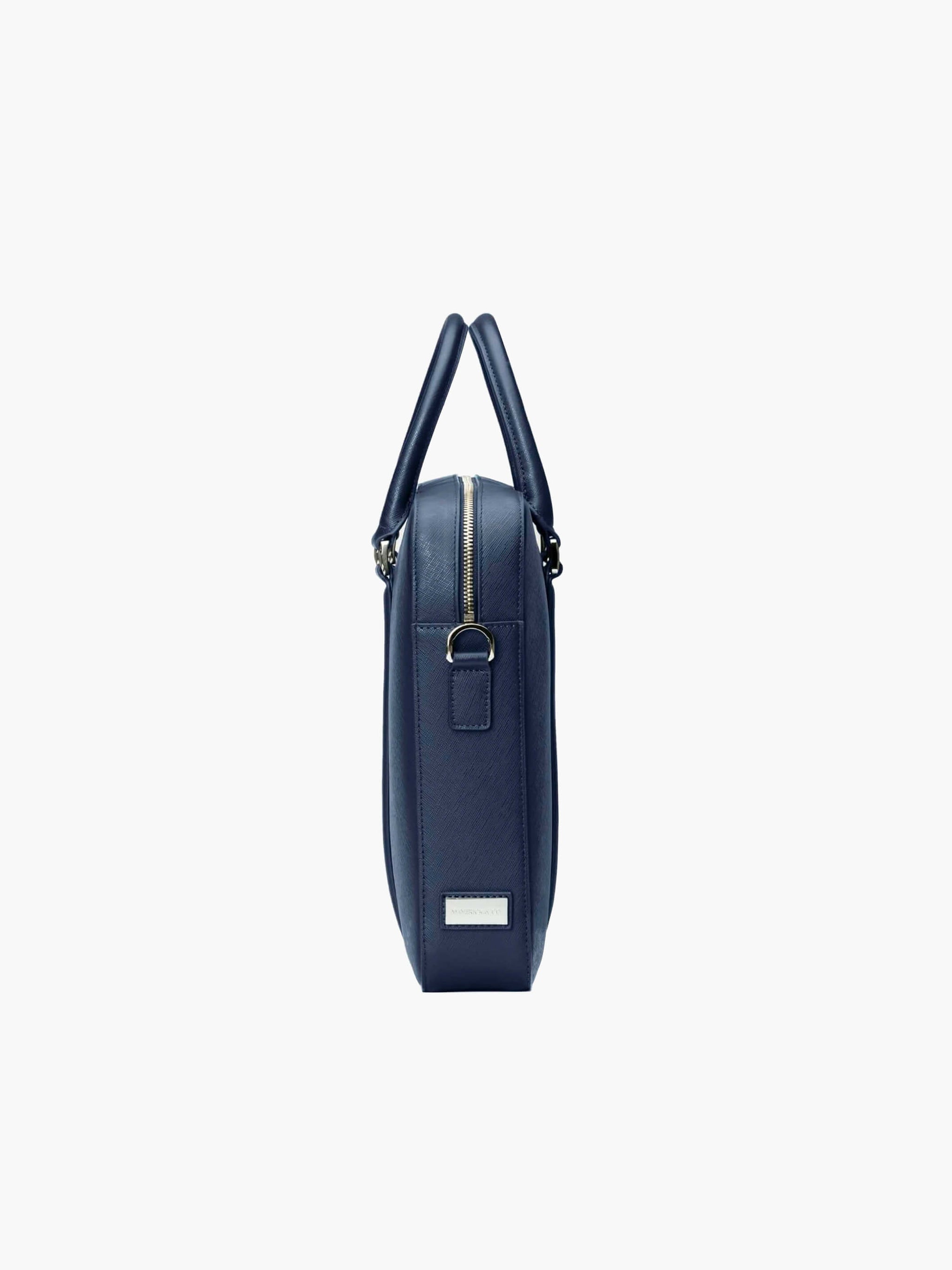 Maverick & Co. - Manhattan Leather Briefcase #color_navy