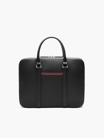 Maverick & Co. - Manhattan Slim Leather Briefcase#color_black