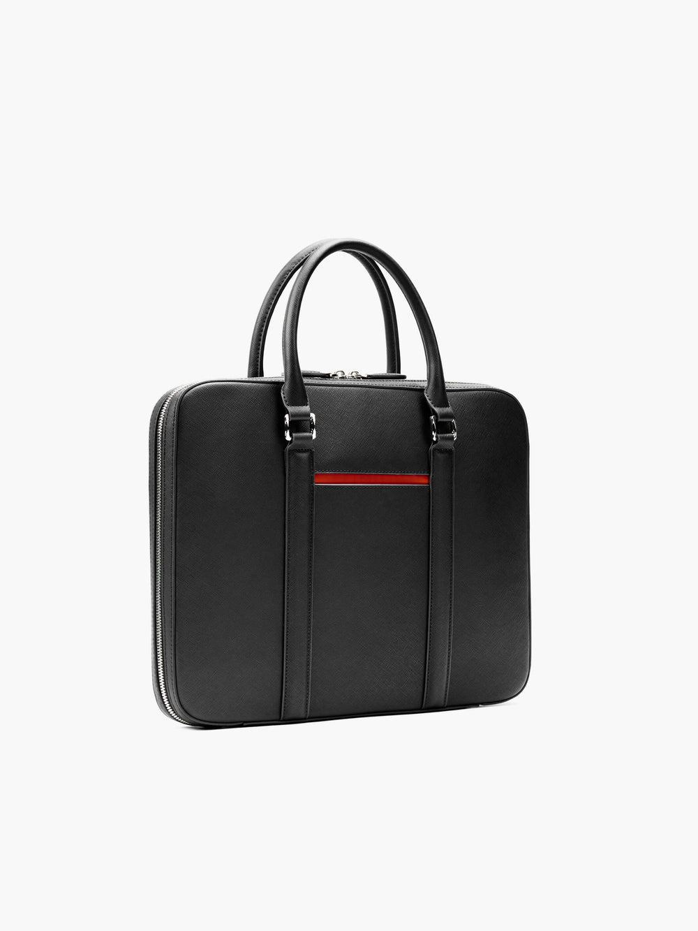 Maverick & Co. - Manhattan Slim Leather Briefcase#color_black