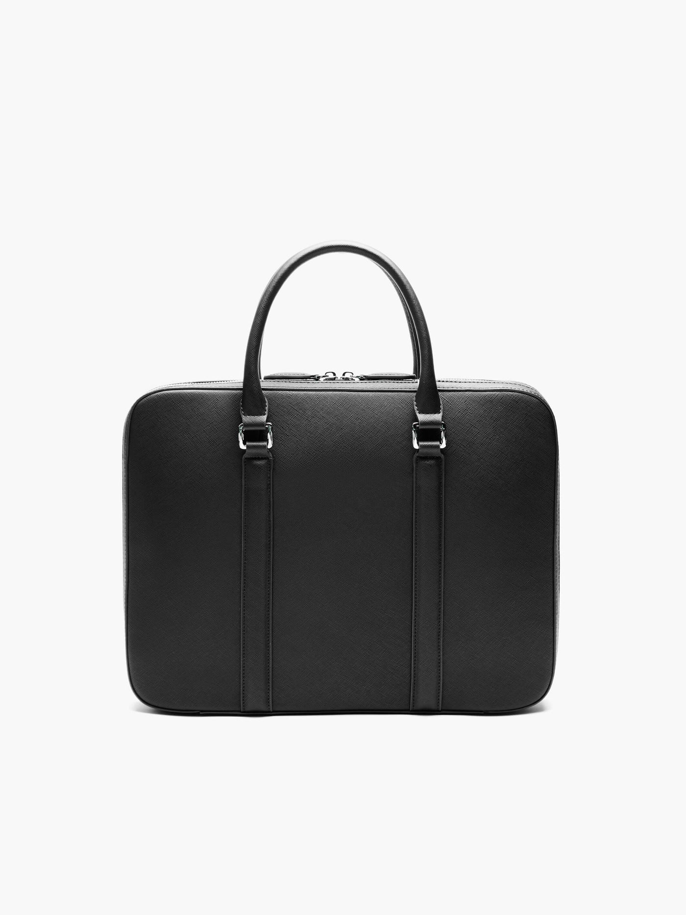 Maverick & Co. - Manhattan Slim Leather Briefcase#color_black