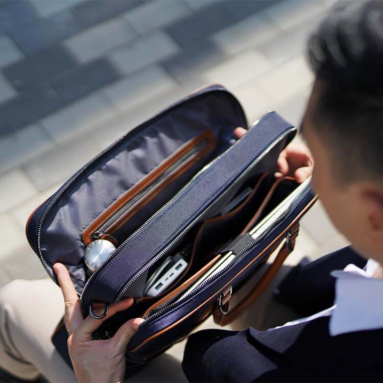 Maverick & Co. - Odyssey Double-Zip Briefcase #color_navy