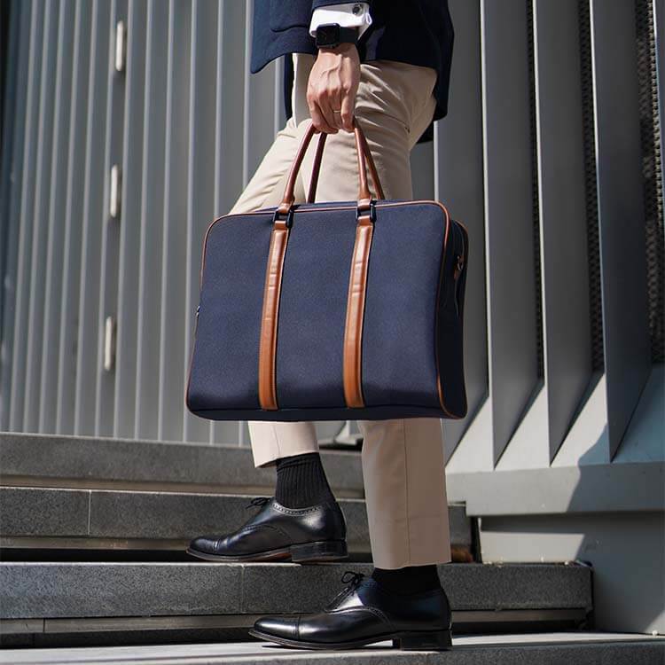 Maverick & Co. - Odyssey Double-Zip Briefcase #color_navy