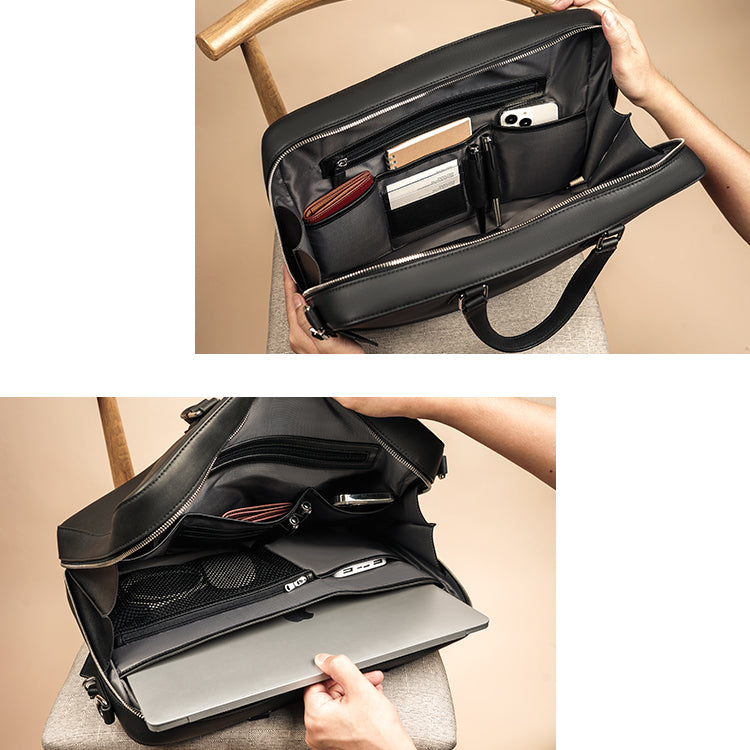 Maverick & Co. - Windsor Deluxe Leather Briefcase #color_black