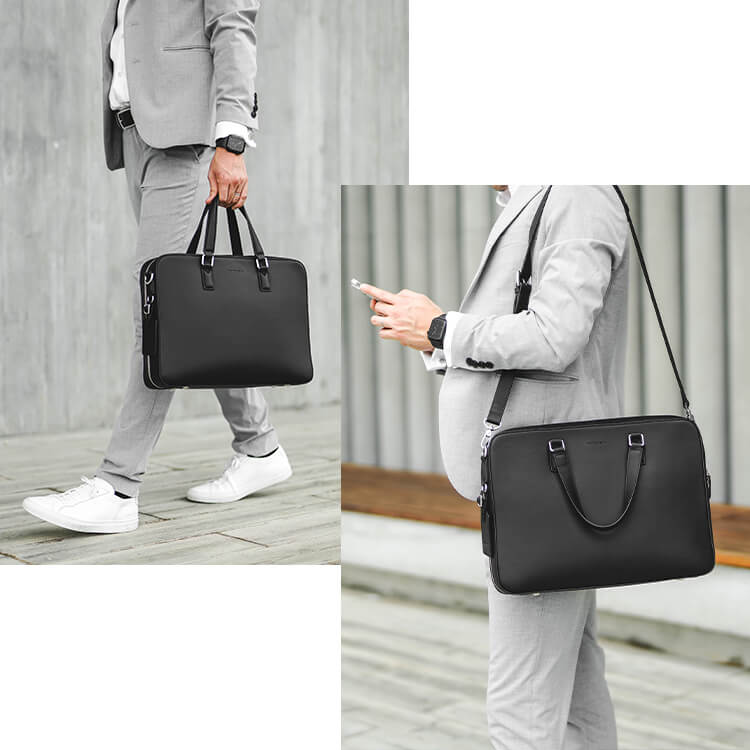 Maverick & Co. - Windsor Deluxe Leather Briefcase #color_black